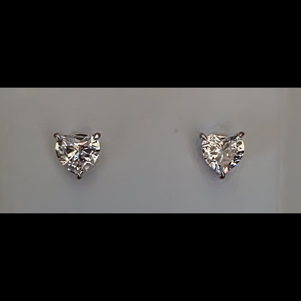 Nadri Heart Shaped CZ Earrings